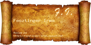 Fesztinger Irma névjegykártya